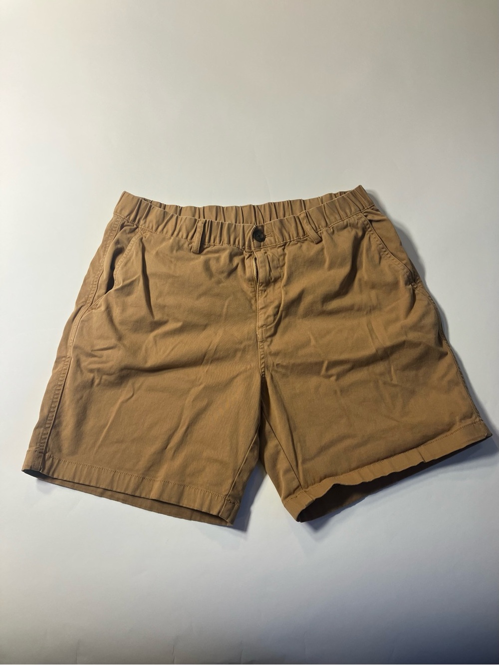 Everyday Tan Bermuda Shorts with Elastic Waist